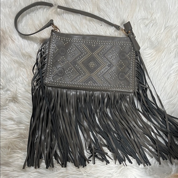 Gray Fringe Women's Bag - Picture 1 of 4